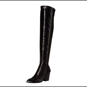 Report Janelle Snake Skin Over the Knee Boots Size 5